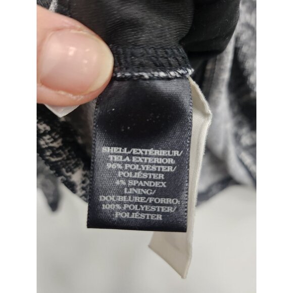 Ann Taylor Top Womens Small Black White Paisley Long Sleeves Ruched Office - Picture 5 of 8